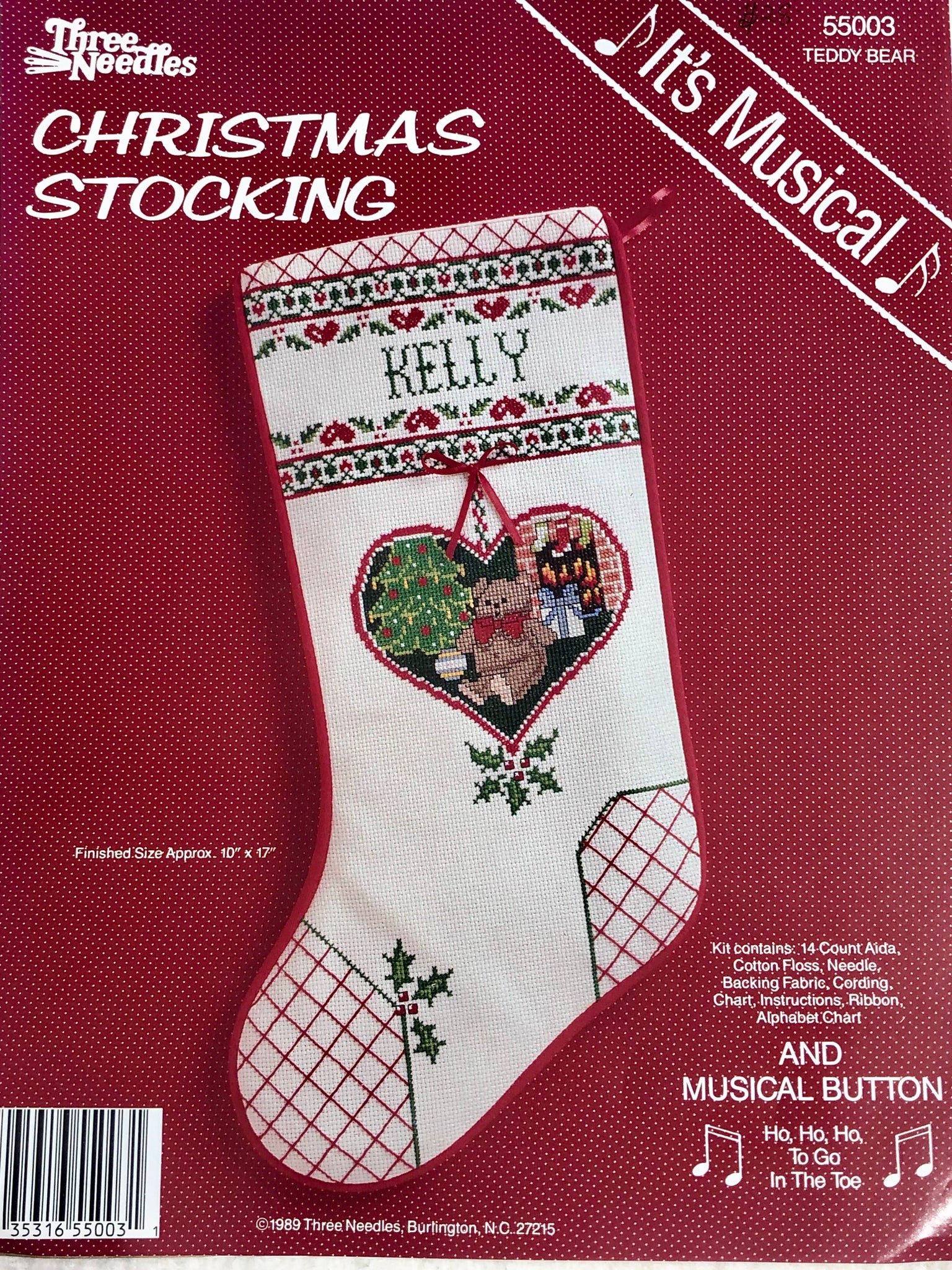 Teddy Bear Stocking Kit with musical button