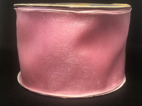 Wired Edged Pink Craft Ribbon
