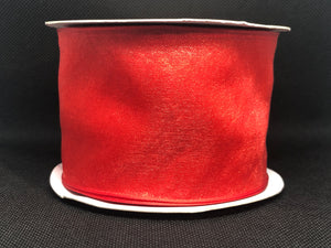 Wired Edged Red Craft Ribbon