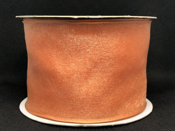 Wired edged apricot craft ribbon