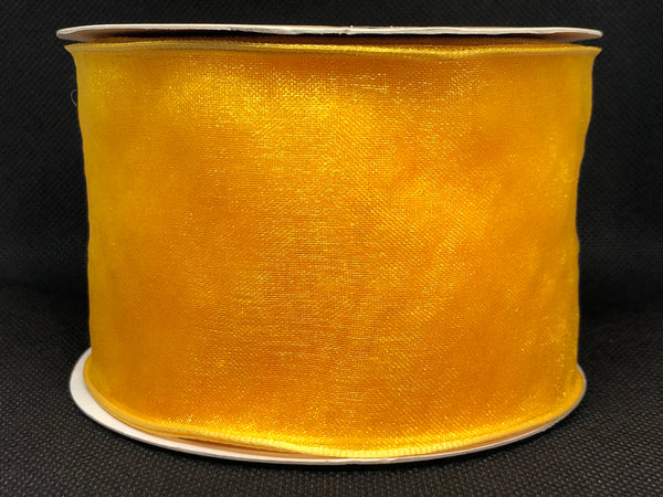 Wired Edged Yellow Craft Ribbon