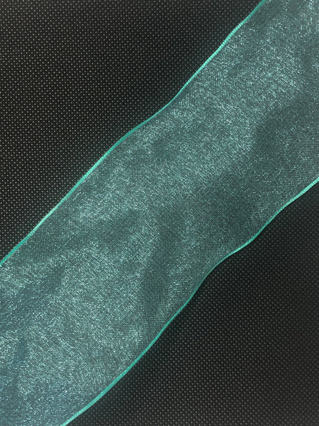 Wired Edged Turquoise Craft Ribbon