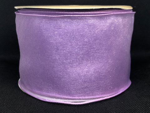 Wired Edged Lilac Craft Ribbon